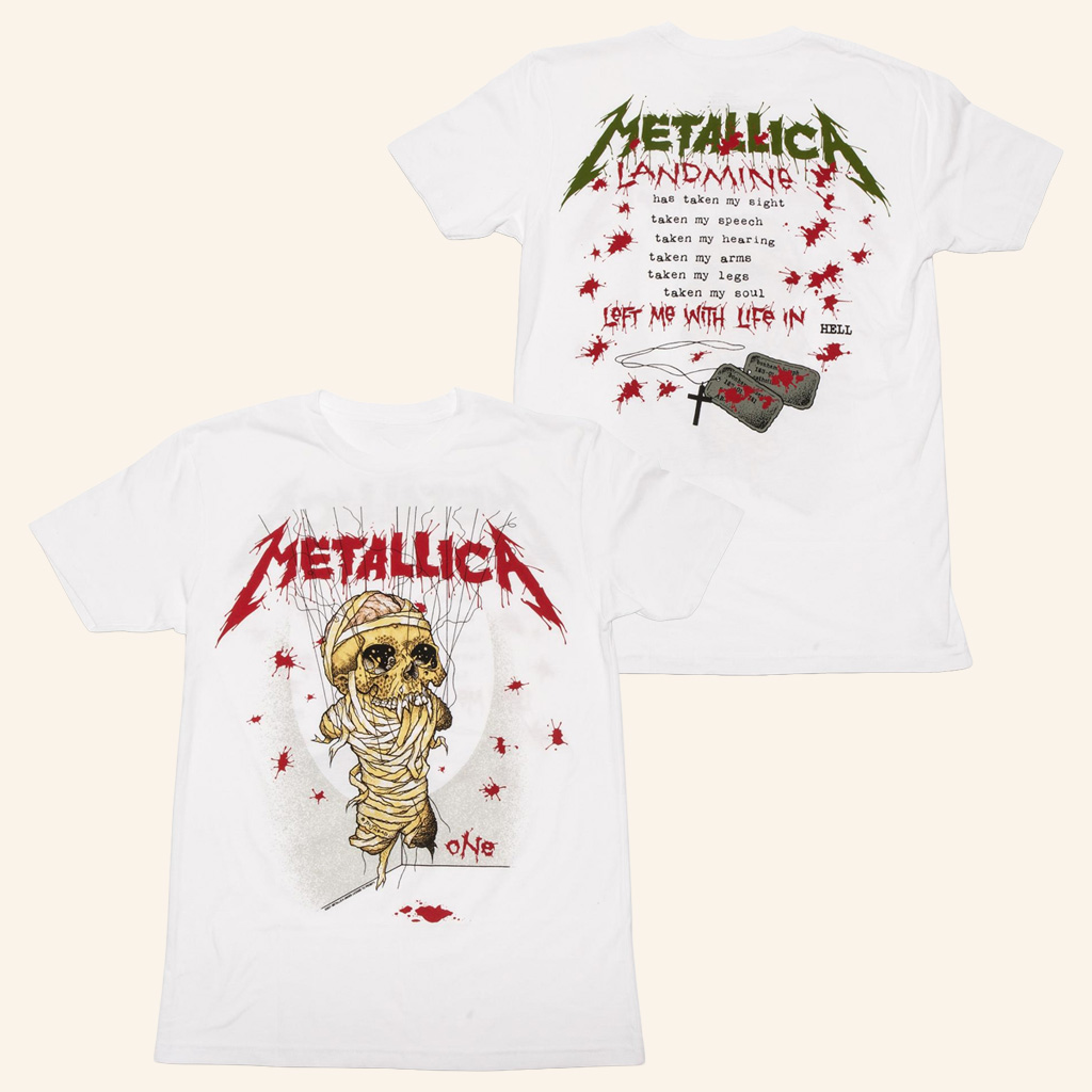 Metallica Merch One Landmine Left Me With Life In Shirt Gifts For Music Lovers-1