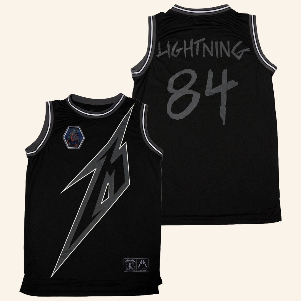 Metallica Merch Ride the Lightning Anniversary Basketball Jersey Gifts For Music Fans-1