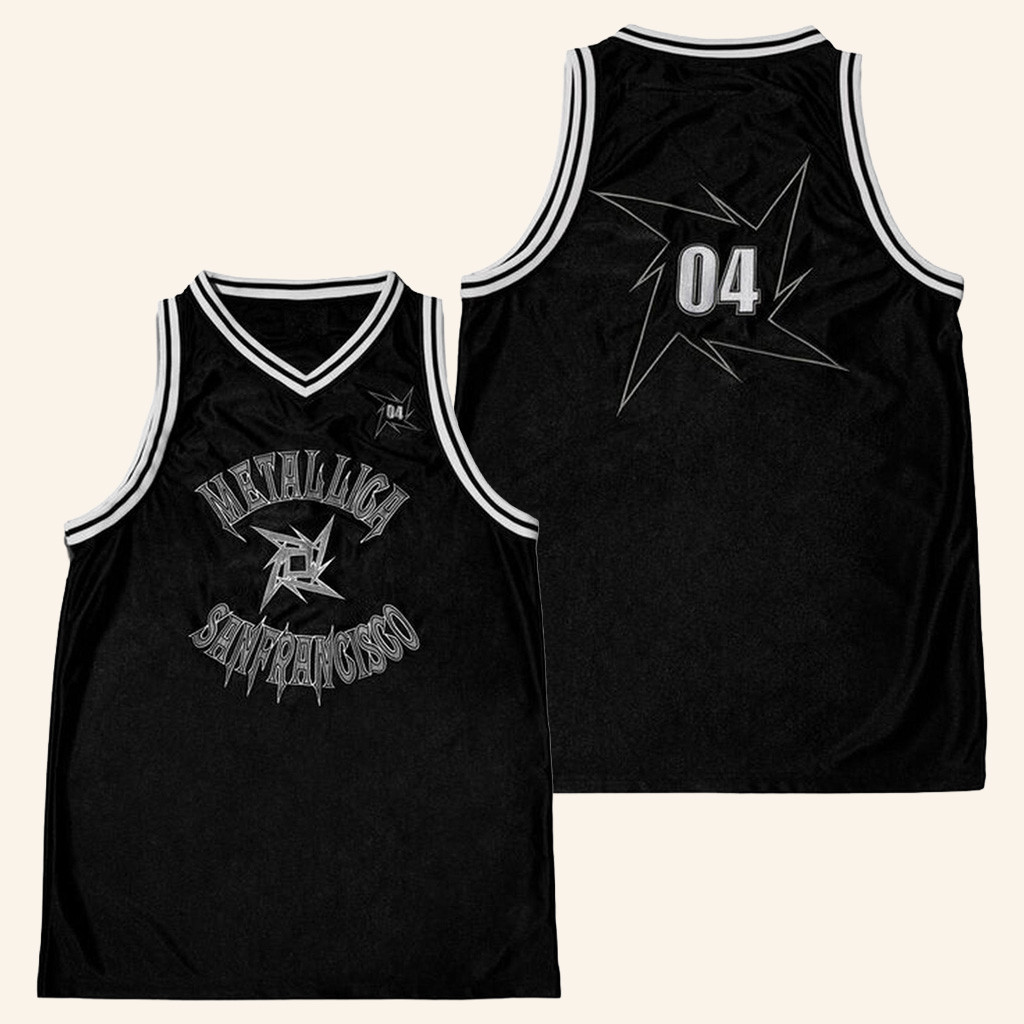 Metallica Merch San Francisco '04 Basketball Jersey Gifts For Music Lovers-1 Metallica Merch San Francisco '04 Basketball Jersey Gifts For Music Lovers-1