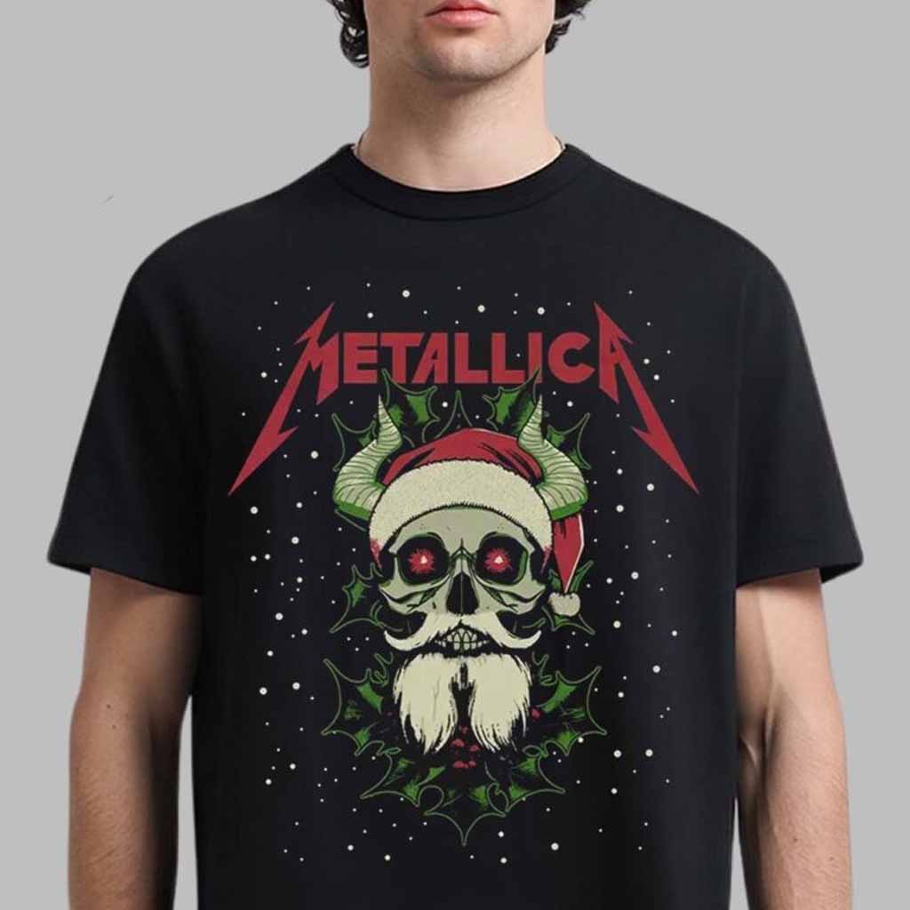 Metallica Santa Horns Holiday 2024 T-Shirt Metallica Merch For Fan Gifts For Christmas-1