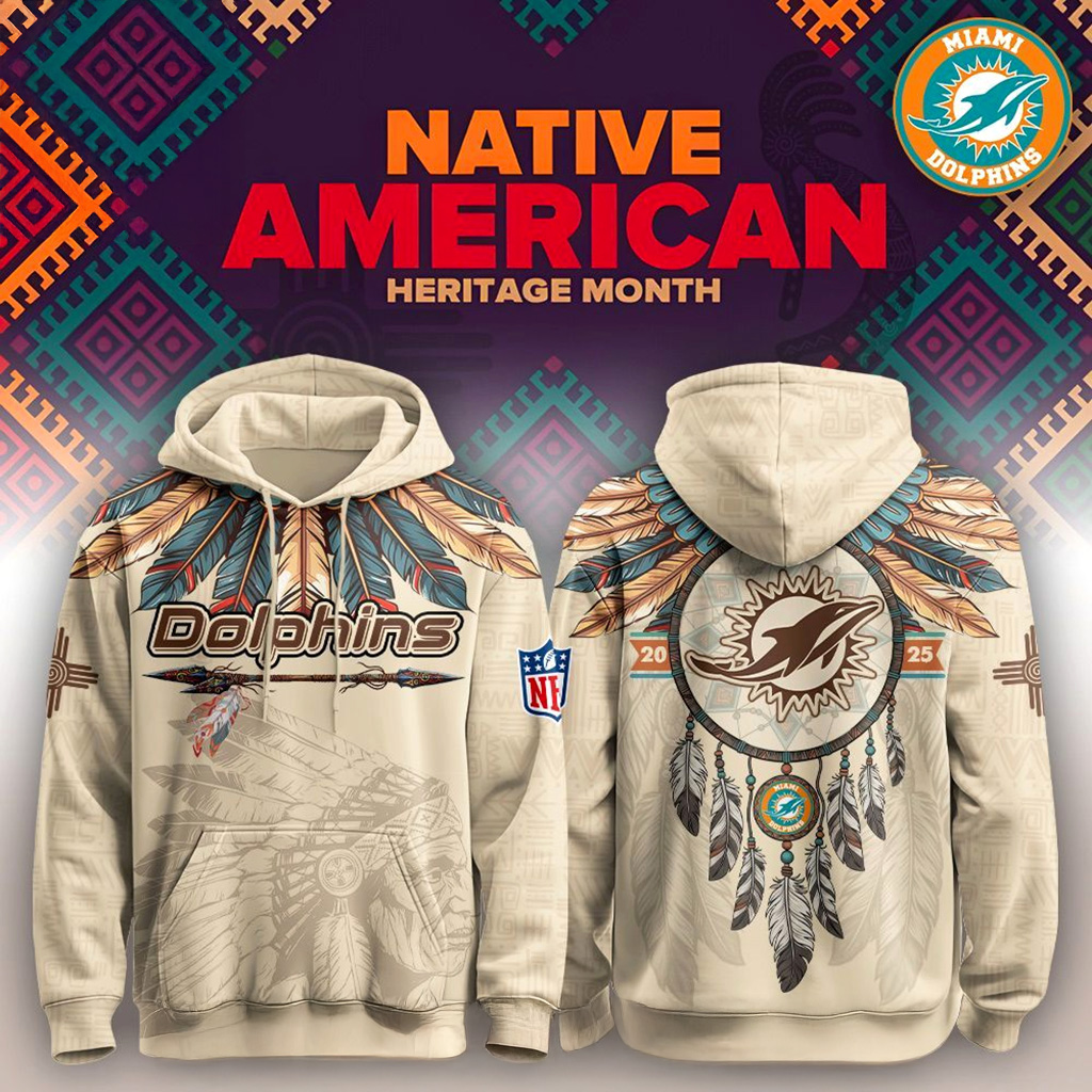 Miami Dolphins Native American Heritage Month Hoodie Miami Dolphins Merch Gift For Fans-1 Miami Dolphins Native American Heritage Month Hoodie Miami Dolphins Merch Gift For Fans-1