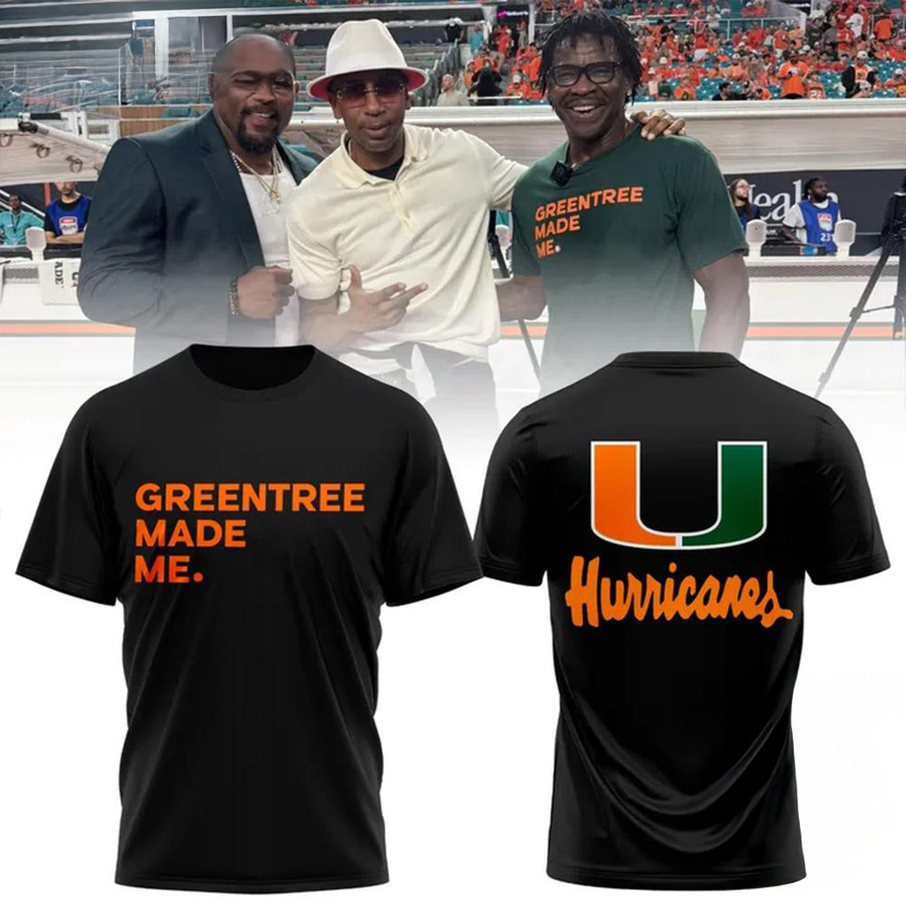 Miami Hurricanes Football Greentree Made Me Black T-Shirt Miami Hurricanes Merch Fan Gifts-1