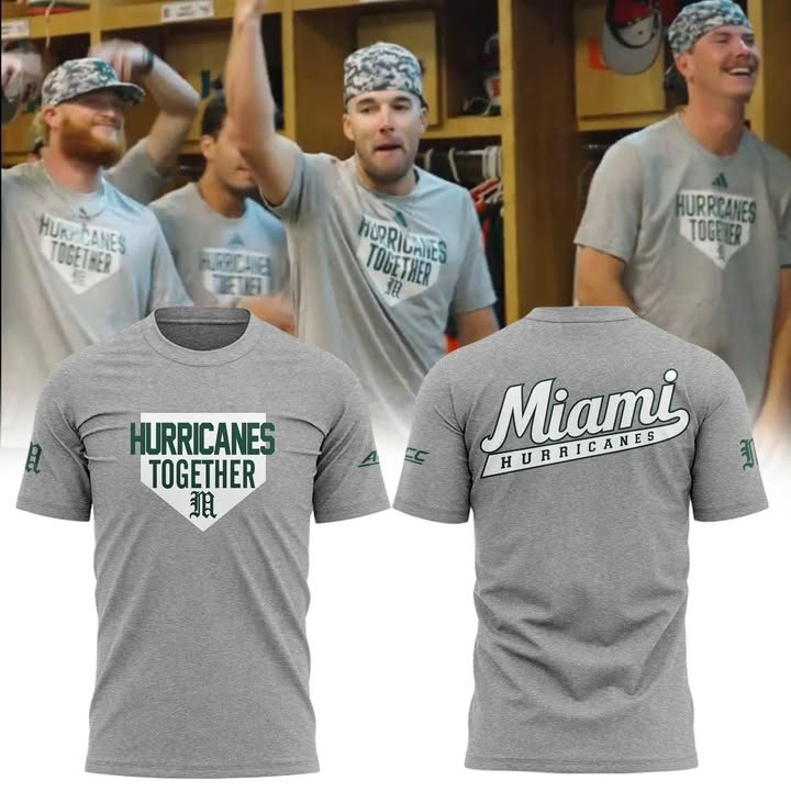 Miami Hurricanes Together Baseball 2025 T-Shirt Grey The UM Fan Clothing Gift Ideas-1 Miami Hurricanes Together Baseball 2025 T-Shirt Grey The UM Fan Clothing Gift Ideas-1