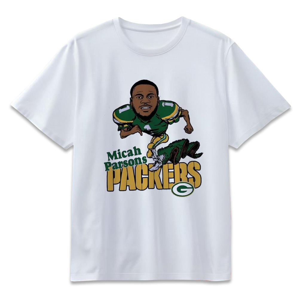 Micah Parsons Caricature Running Packers T-Shirt Micah Parsons Merch Football Related Gifts-1