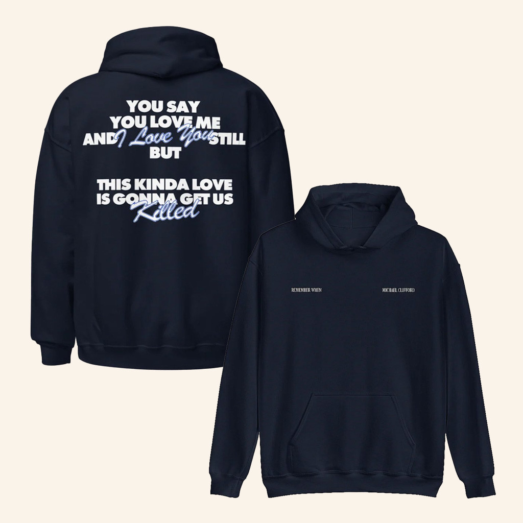 Michael Clifford Merch Remember When Navy Blue Lyric Hoodie Best Gifts For Him-1