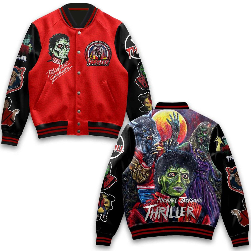 Michael Jackson Thriller Can Not Resist The Evil Baseball Jacket Michael Jackson Merch-1 Michael Jackson Thriller Can Not Resist The Evil Baseball Jacket Michael Jackson Merch-1