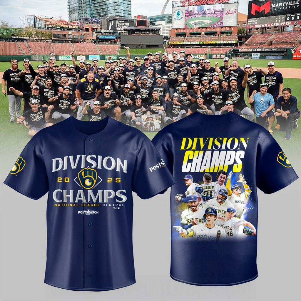 Milwaukee Brewers 2025 NL Central Division Champions Jersey Milwaukee Brewers Merch-1 Milwaukee Brewers 2025 NL Central Division Champions Jersey Milwaukee Brewers Merch-1