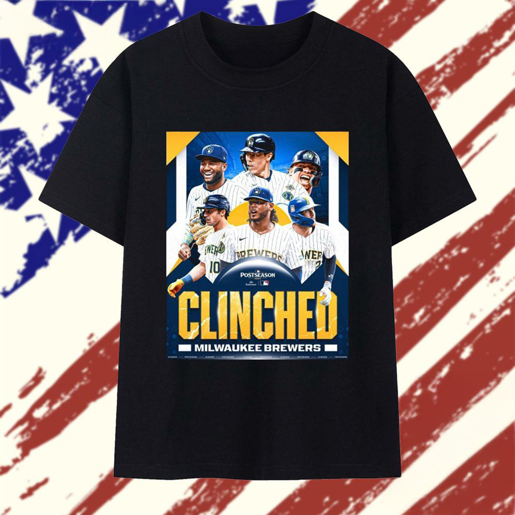 Milwaukee Brewers Clinched 2025 MLB Postseason Poster T-Shirt Milwaukee Brewers Merch-1
