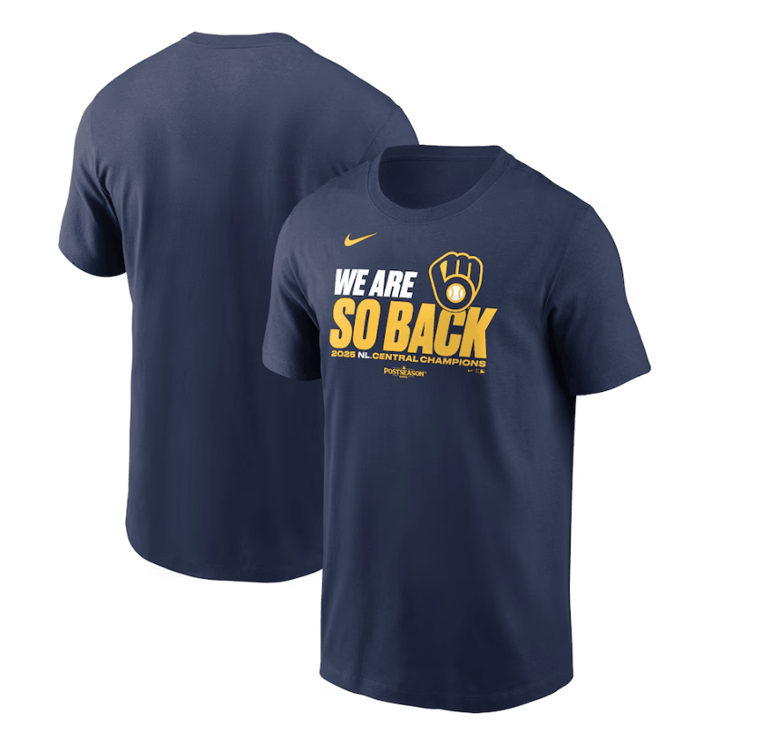 Milwaukee Brewers Division 2025 Baseball T-Shirt We Are So Back Cool Baseball Fans Apparel-1 Milwaukee Brewers Division 2025 Baseball T-Shirt We Are So Back Cool Baseball Fans Apparel-1