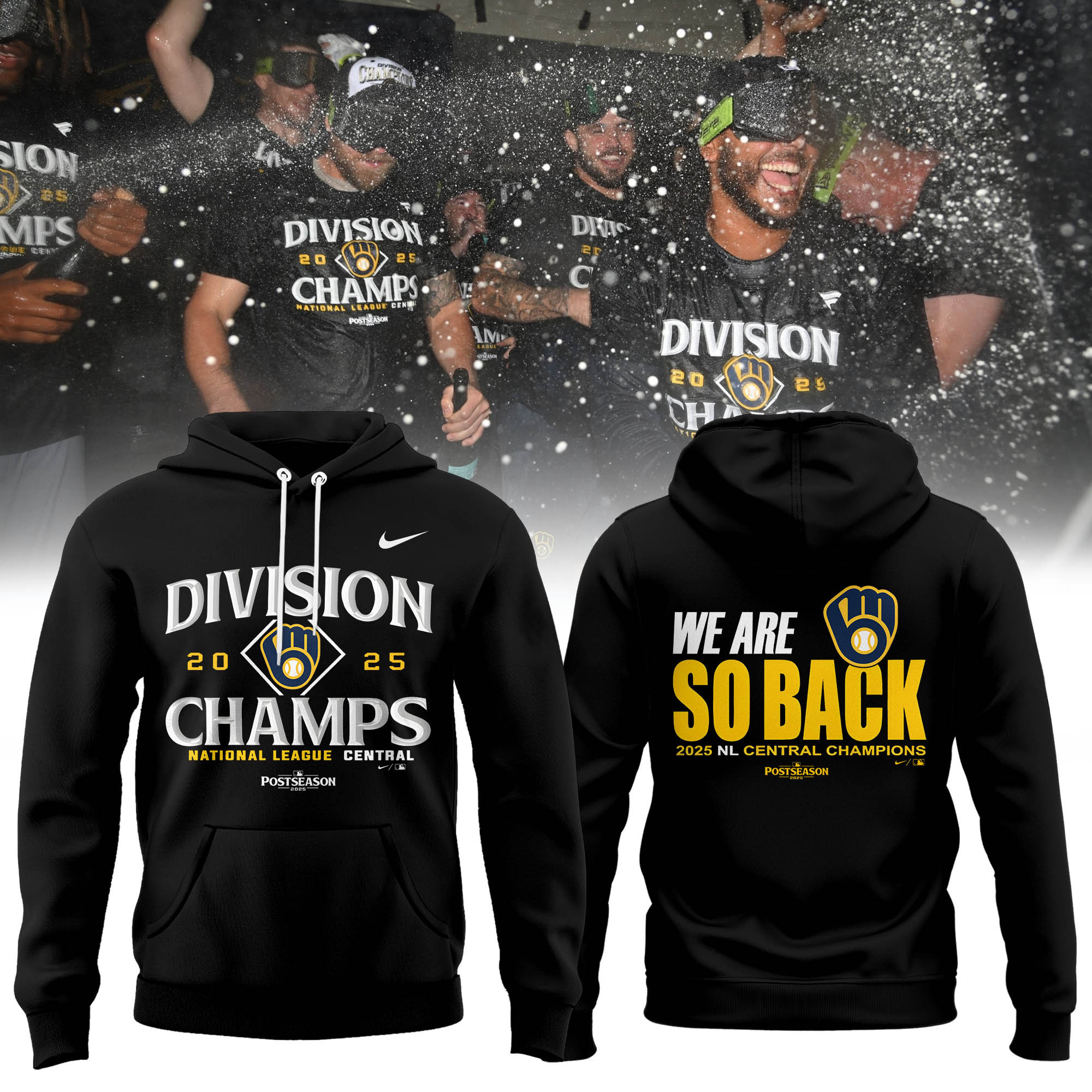 Milwaukee Brewers Division Champs 2025 Hoodie We Are So Back Best Baseball Idea Gifts-1