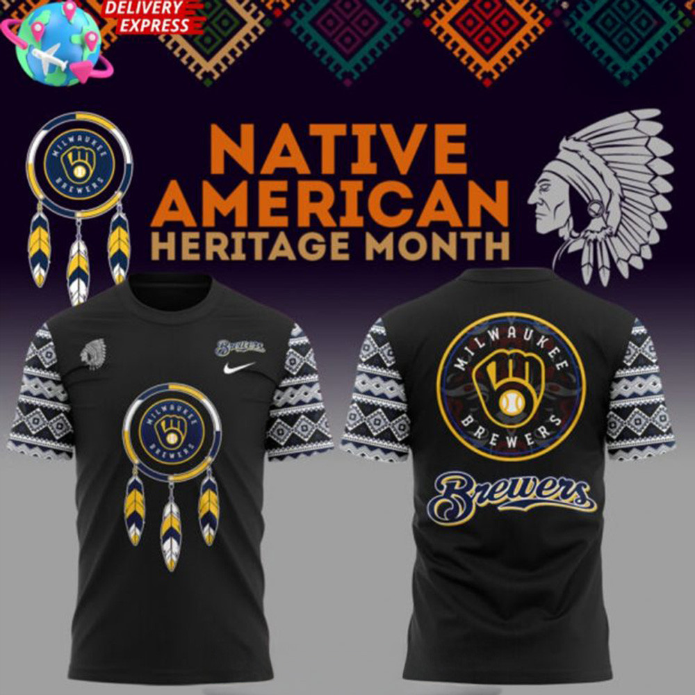 Milwaukee Brewers Native American Heritage Month 2025 T-Shirt Father's Day Presents For Dad To Be-1 Milwaukee Brewers Native American Heritage Month 2025 T-Shirt Father's Day Presents For Dad To Be-1