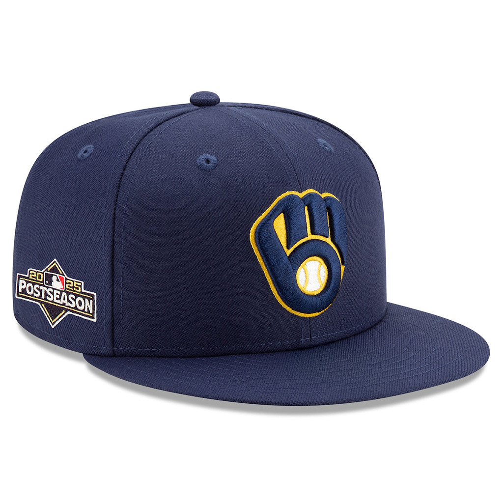 Milwaukee Brewers Navy 2025 MLB Postseason 9fifty Snapback Hat Embroidered Fan Merch-1 Milwaukee Brewers Navy 2025 MLB Postseason 9fifty Snapback Hat Embroidered Fan Merch-1