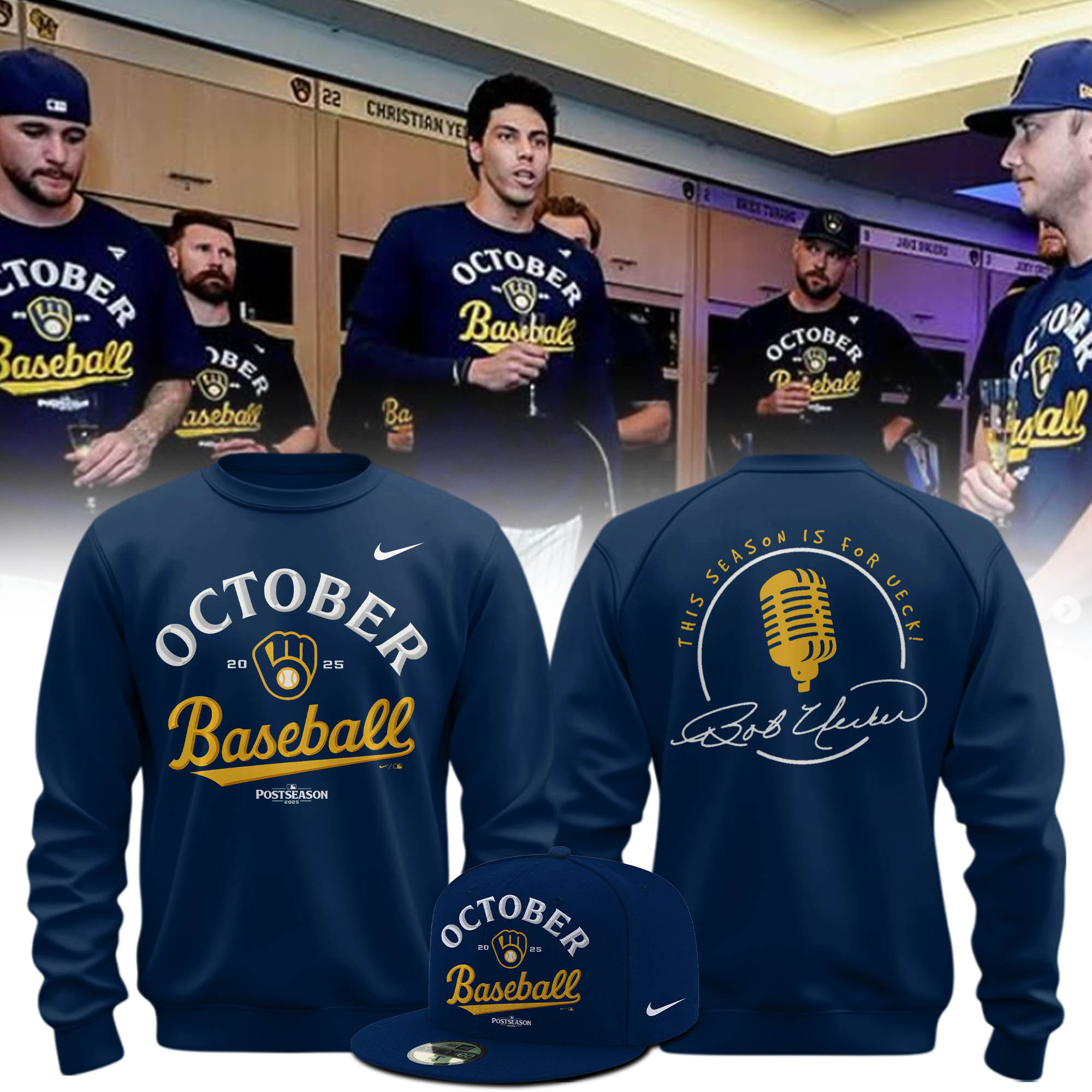 Milwaukee Brewers October Baseball Sweatshirt Do It For Ueck Best Baseball Idea Gifts-1