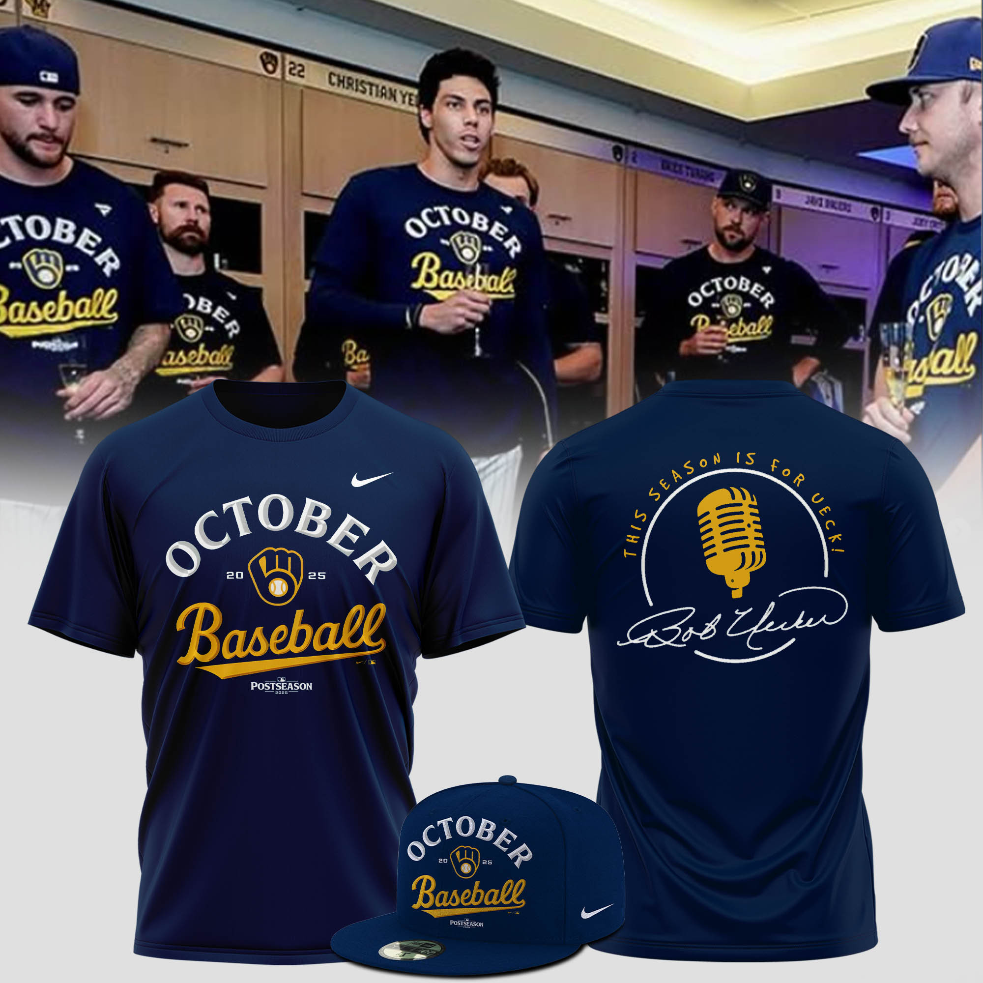 Milwaukee Brewers October Baseball T-shirt Do It For Ueck Great Baseball Idea Gifts-1