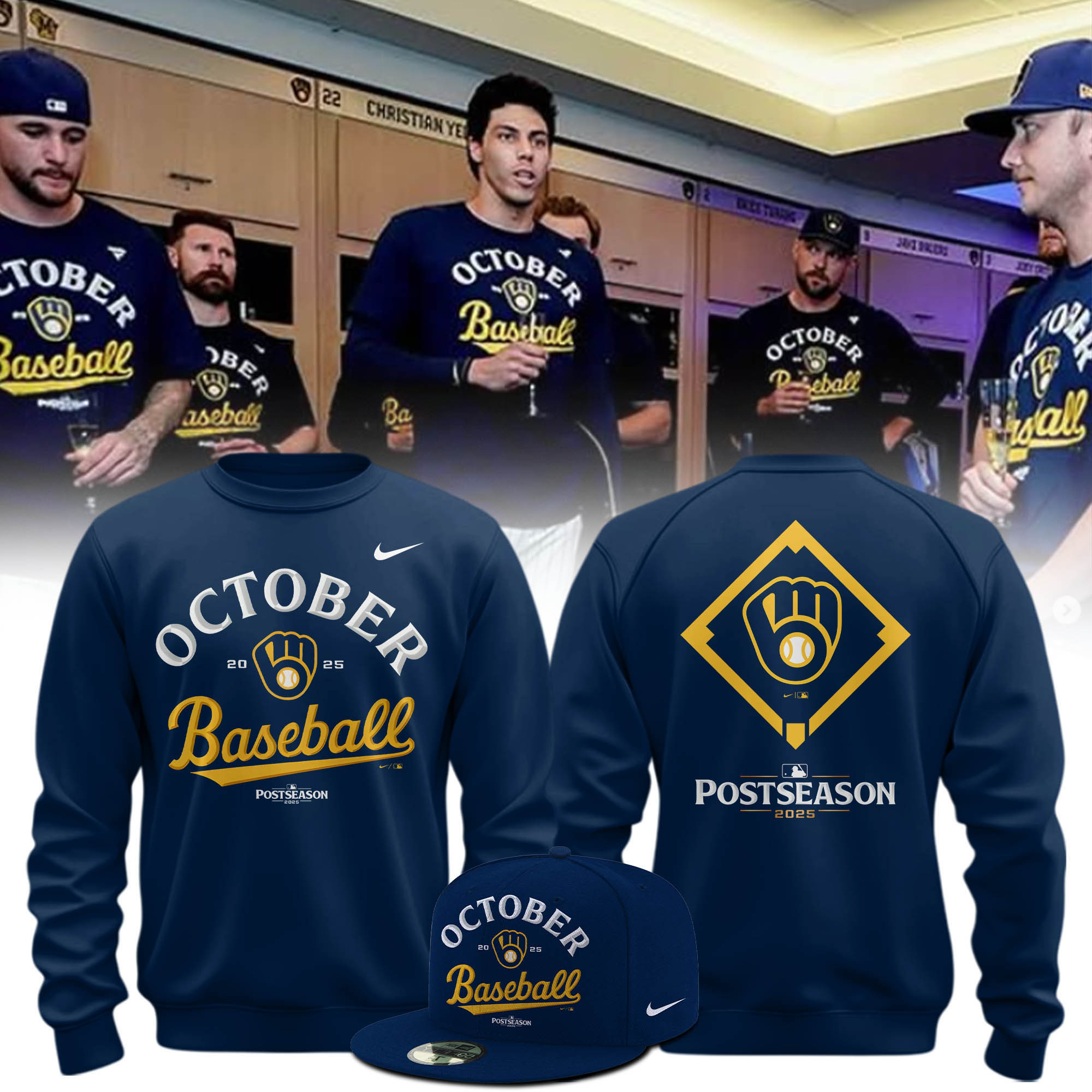 Milwaukee Brewers Postseason 2025 Sweatshirt October 20 25 Baseball Baseball Fans Apparel-1