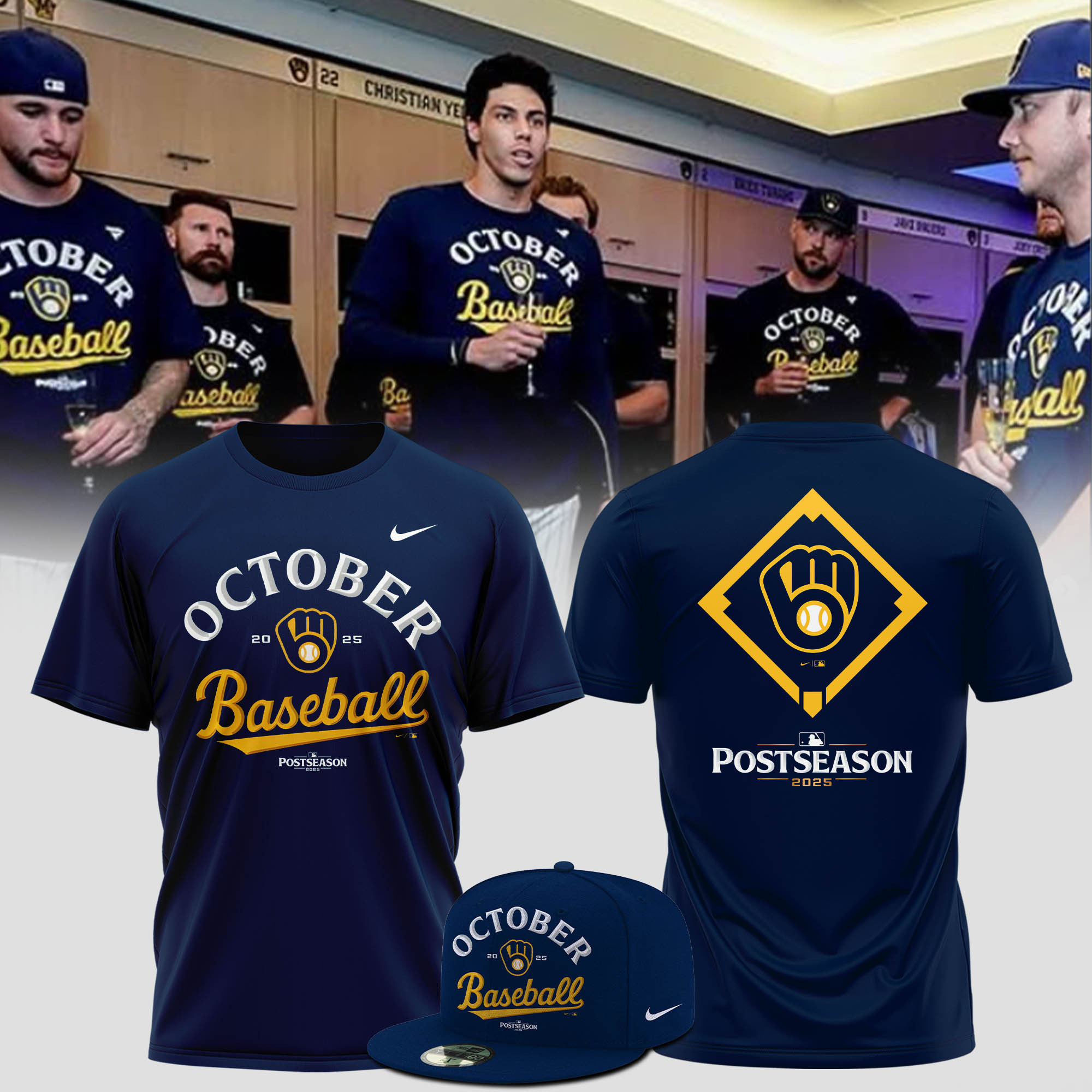 Milwaukee Brewers Postseason 2025 T-Shirt October 20 25 Baseball Cool Baseball Fans Apparel-1