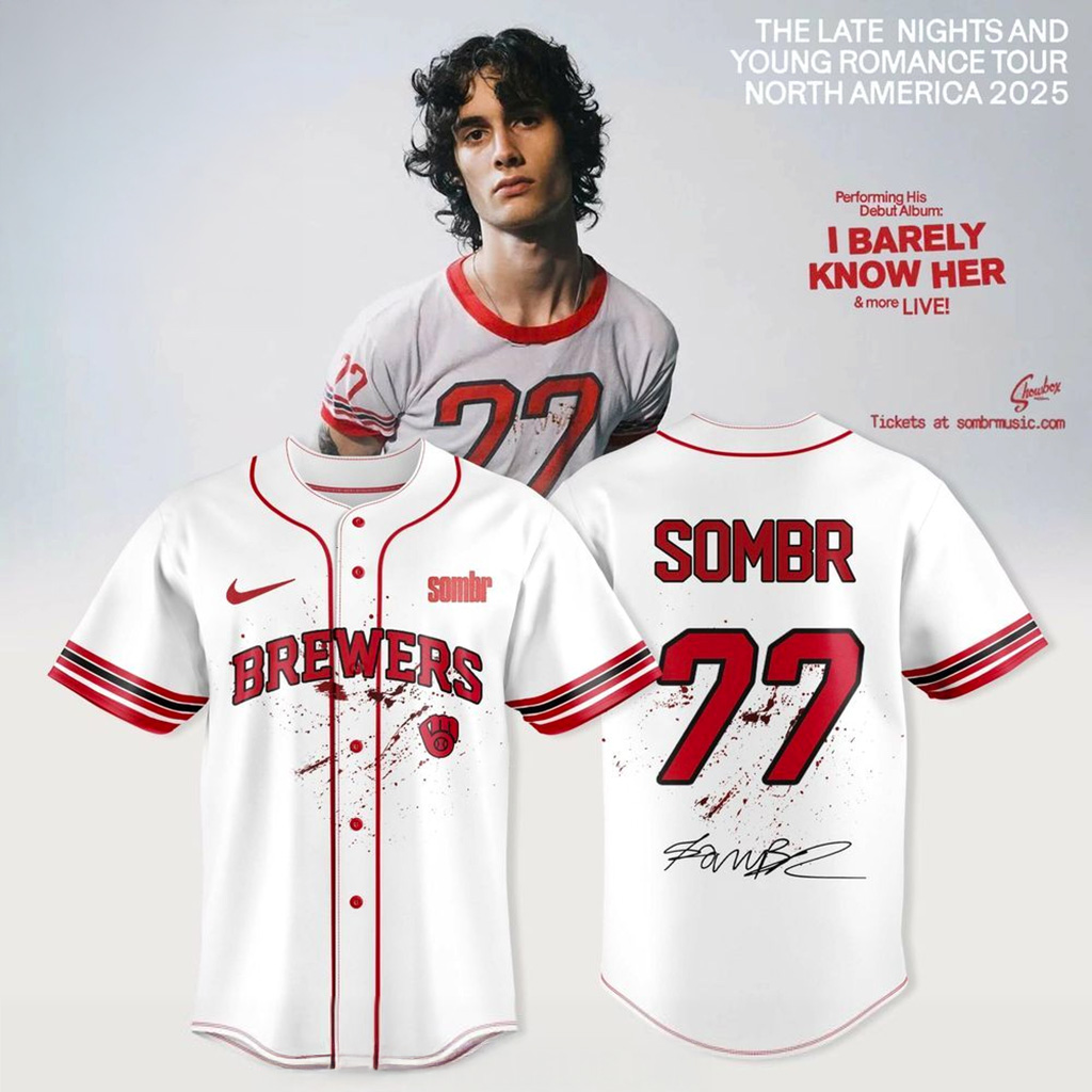 Milwaukee Brewers X Sombr The Late Nights Young Romance Tour Jersey Brewers Merch Fans Gifts-1 Milwaukee Brewers X Sombr The Late Nights Young Romance Tour Jersey Brewers Merch Fans Gifts-1