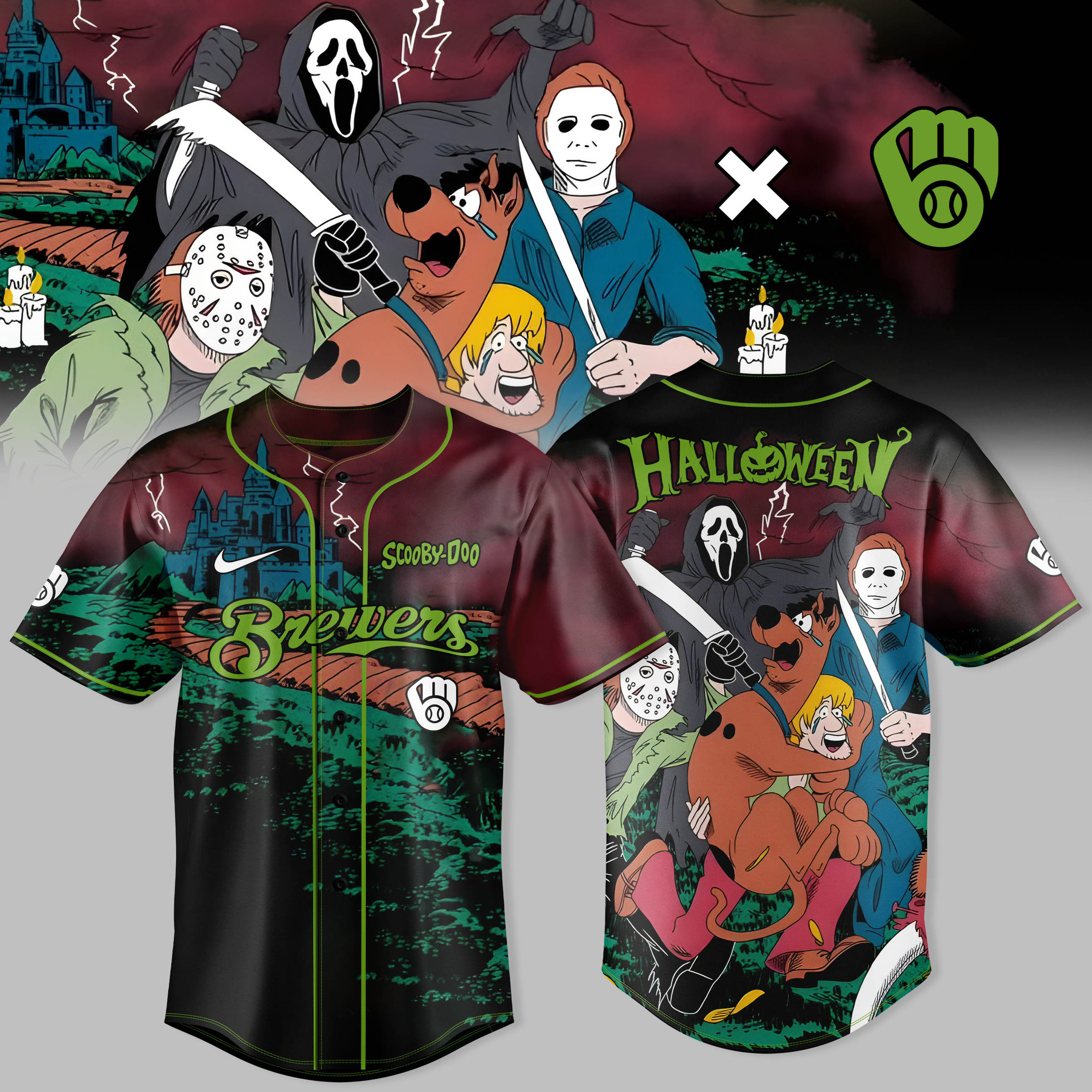 Milwaukee Brewers x 2025 Scooby-Doo Jersey Happy Halloween Best Scoopy Fans Merch-1