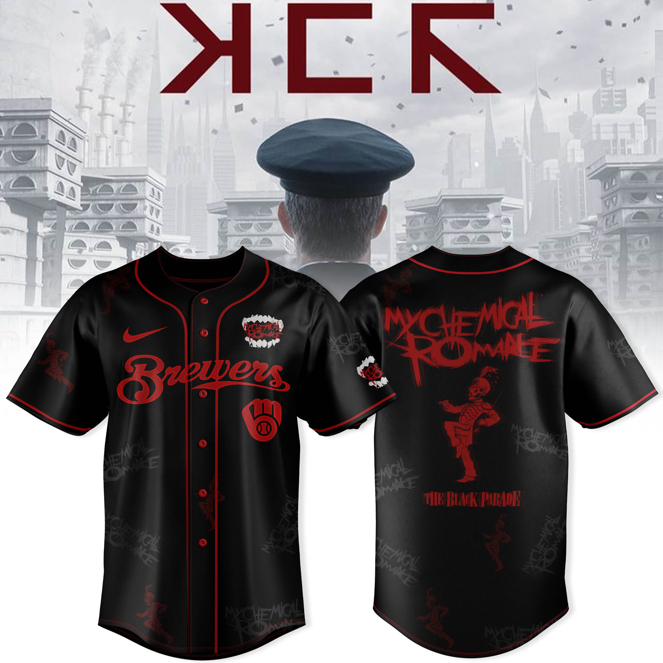 Milwaukee Brewers x My Chemical Romance Jersey Long Live The Black Parade Best Music Gifts-1