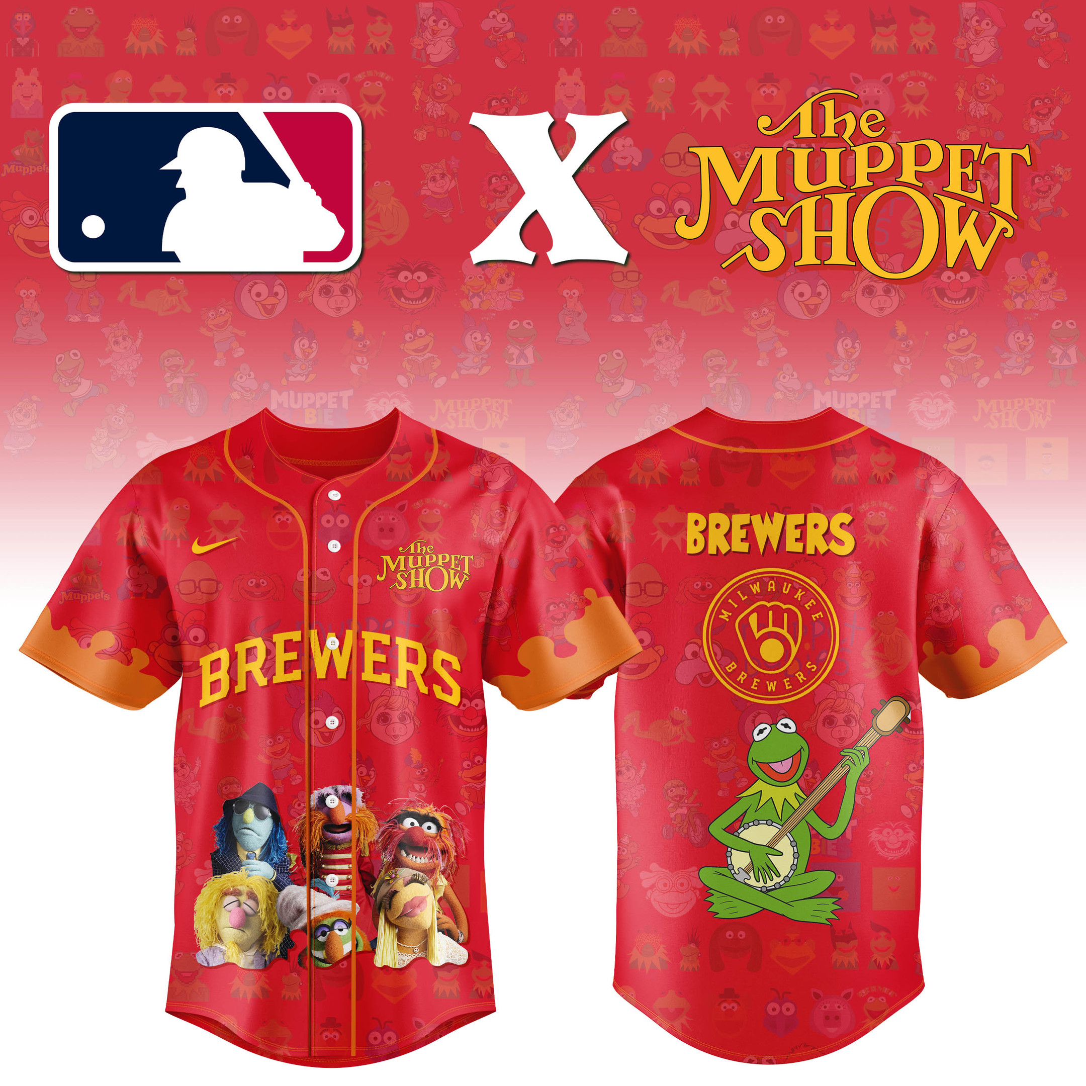 Milwaukee Brewers x The Muppets Jersey The Muppets Music Band Best Baseball Merch-1