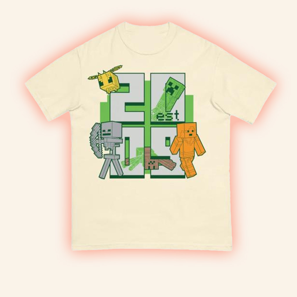 Minecraft Merch Minecraft Est 2009 Stacked T-Shirt Gifts For Him-1