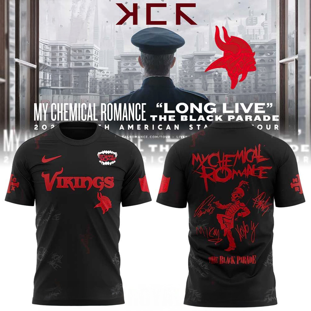 Minnesota Vikings My Chemical Romance Tour 2025 Combo Signature Shirt Vikings Merch-1