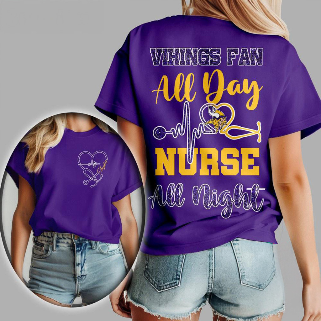 Minnesota Vikings NFL All Day Nurse All Night Shirt Minnesota Vikings Merch Gifts For Mom-1 Minnesota Vikings NFL All Day Nurse All Night Shirt Minnesota Vikings Merch Gifts For Mom-1