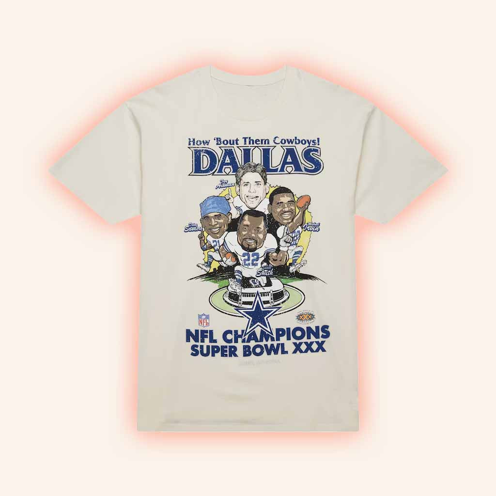 Mitchell And Ness Merch Dallas Cowboys Super Bowl XXX NLF Champions T-Shirt Gift For Fans-1 Mitchell And Ness Merch Dallas Cowboys Super Bowl XXX NLF Champions T-Shirt Gift For Fans-1