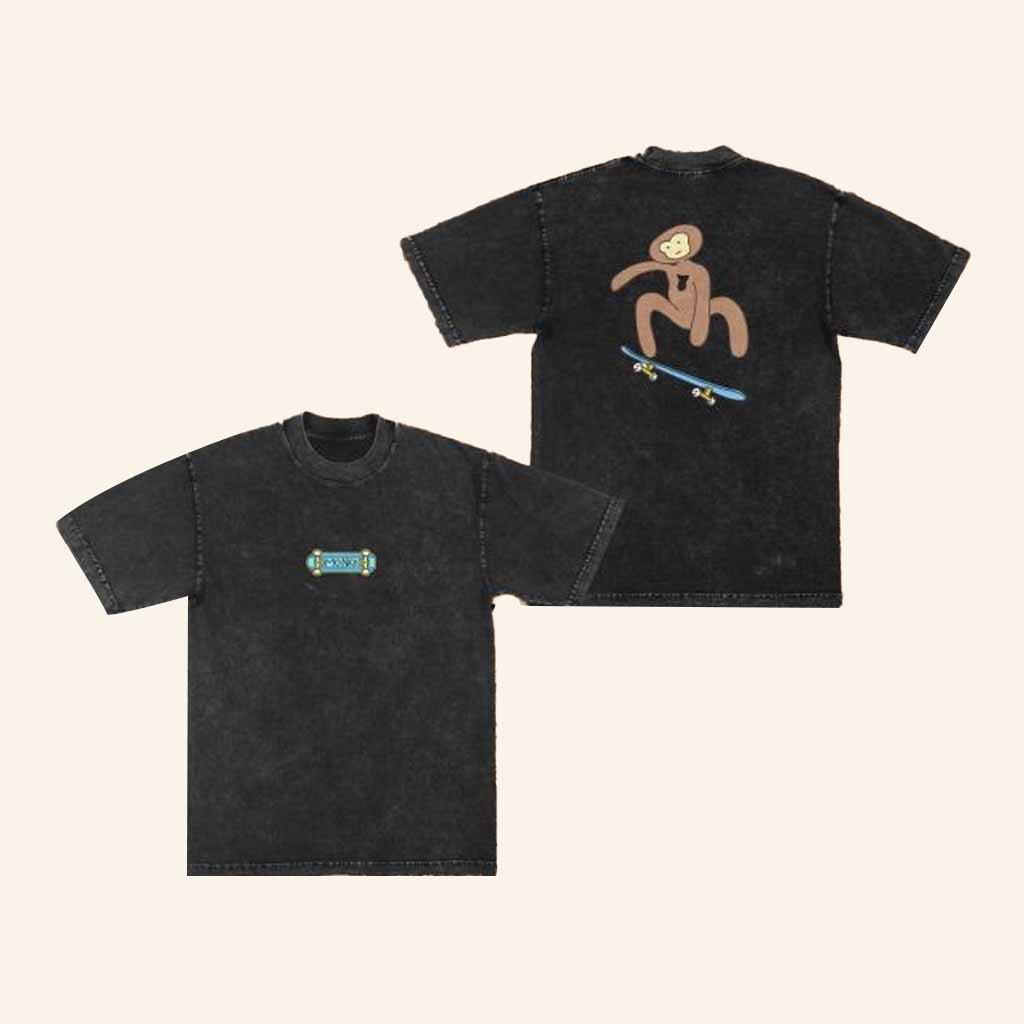 Monke Clothing Merch Kickflip Monke T-Shirt Gifts For Dudes-1
