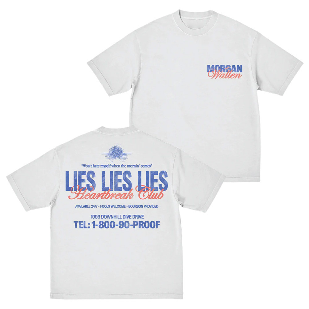 Morgan Wallen Tour 2025 Merch Lies Lies Lies T-Shirt Heartbeat Club Concert Fan Apparel-1