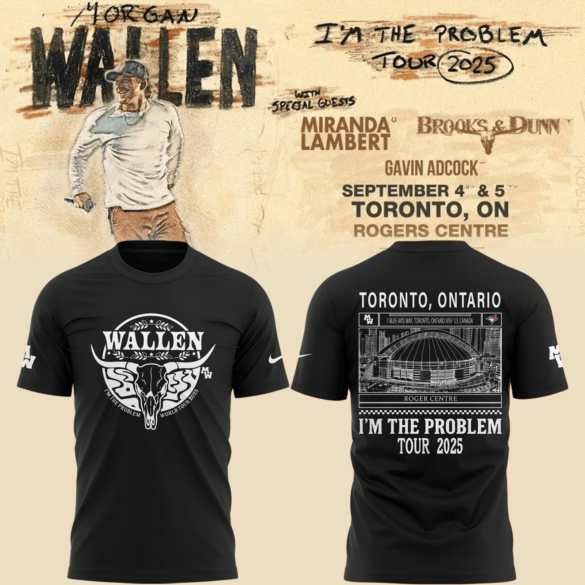 Morgan Wallen X Toronto Blue Jays T-shirt Im The Problem Tour 2025 Pop Music Fans Gifts-1 Morgan Wallen X Toronto Blue Jays T-shirt Im The Problem Tour 2025 Pop Music Fans Gifts-1