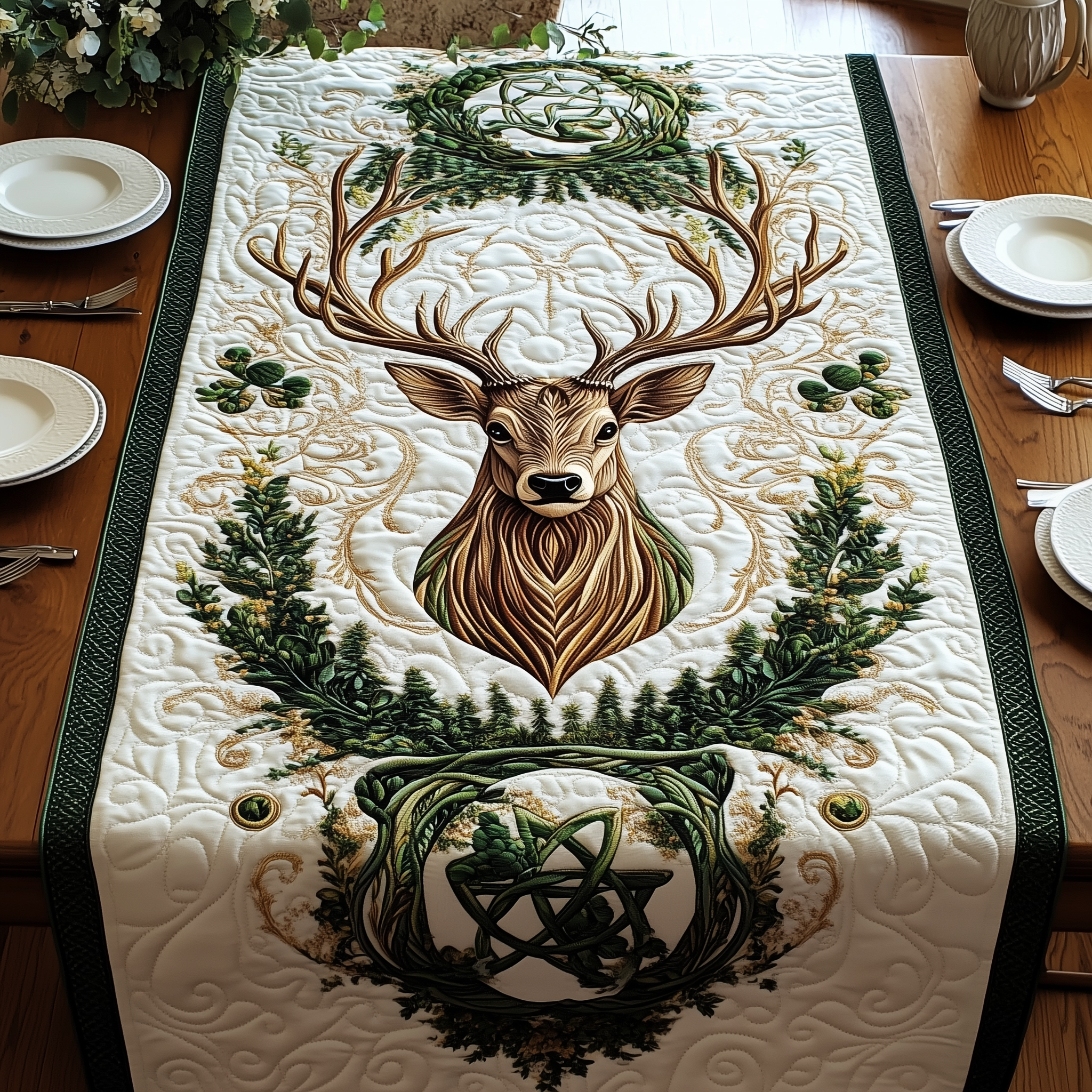 Mystic Forest Guardian Quilted Table Runner Best Valentine Day Gifts For Mom-1 Mystic Forest Guardian Quilted Table Runner Best Valentine Day Gifts For Mom-1