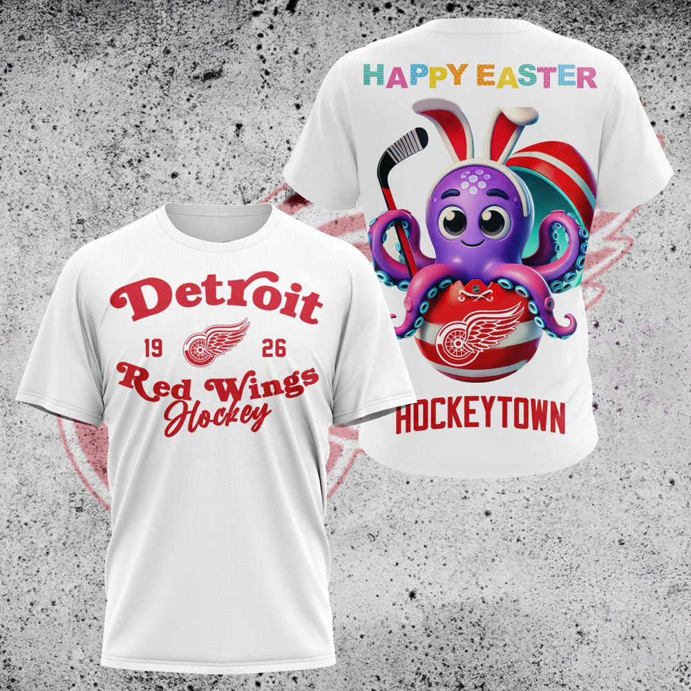NHL Detroit Red Wings Est 1926 Hockey Town Happy Easter Shirt Gifts For Hockey Fan-1 NHL Detroit Red Wings Est 1926 Hockey Town Happy Easter Shirt Gifts For Hockey Fan-1