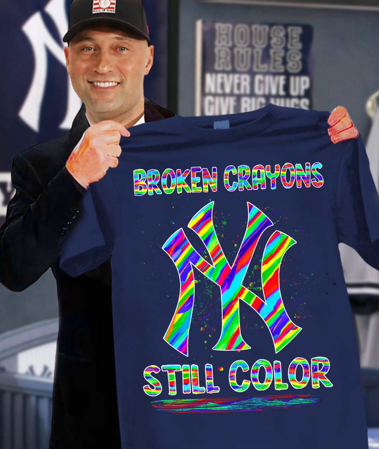 NY New York Yankees Broken Crayons Still Color T-Shirt Support Mental Health Gifts-1 NY New York Yankees Broken Crayons Still Color T-Shirt Support Mental Health Gifts-1