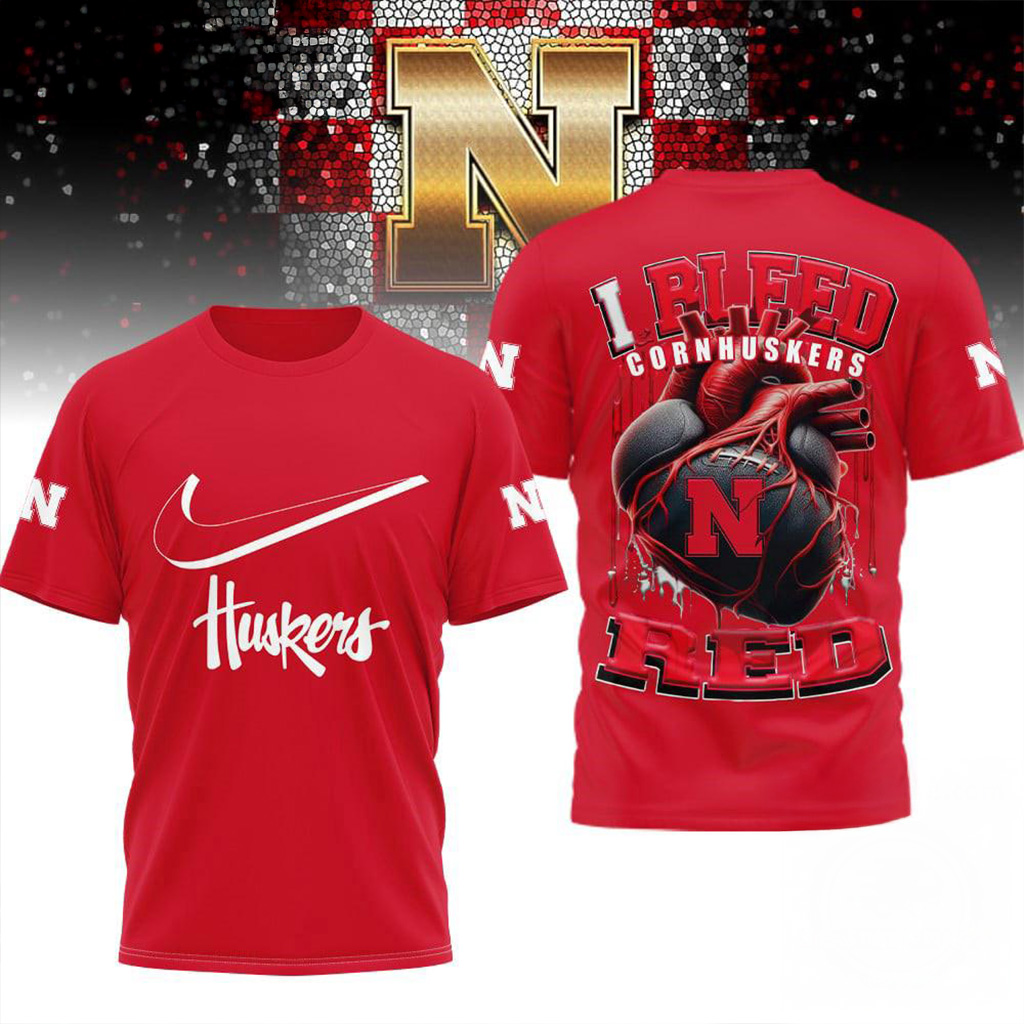 Nebraska Cornhuskers 2025 NCAA I Bleed Shirt Nebraska Cornhuskers Merch Gift For Fans-1
