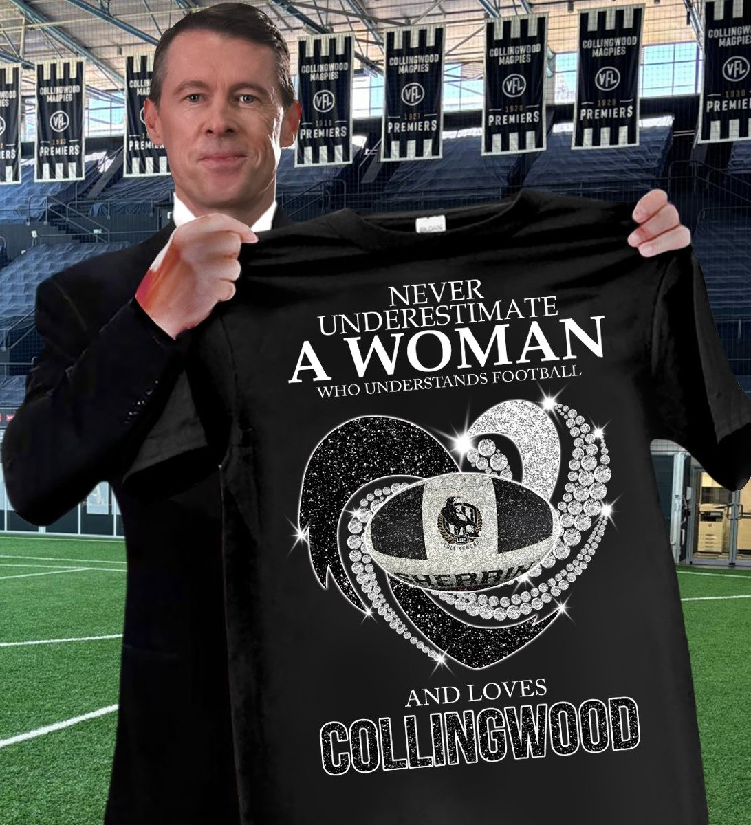 Never Underestimate A Woman Who Loves Collingwood Shirt Gifts For Football Lovers Fans-1 Never Underestimate A Woman Who Loves Collingwood Shirt Gifts For Football Lovers Fans-1