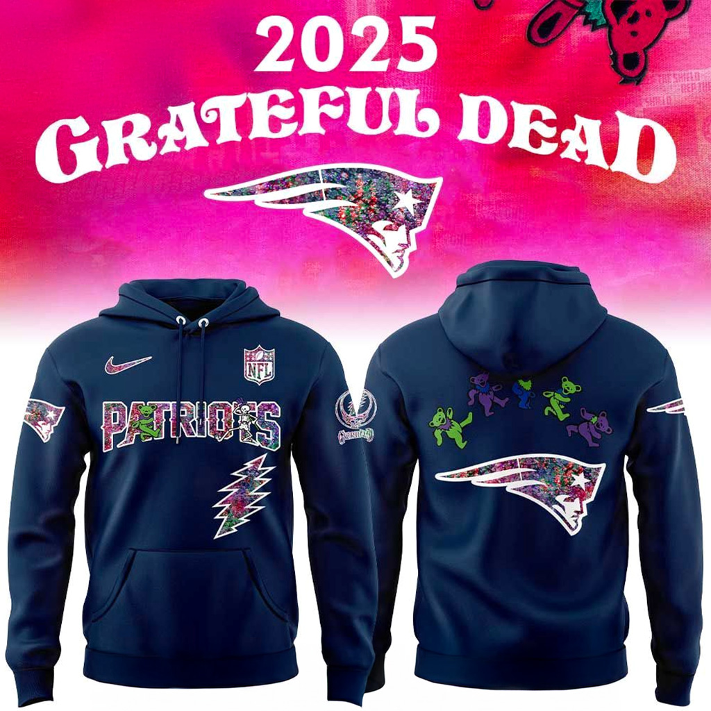 New England Patriots Grateful Dead Night 2025 Hoodie Patriots Merch Football Themed Gifts-1