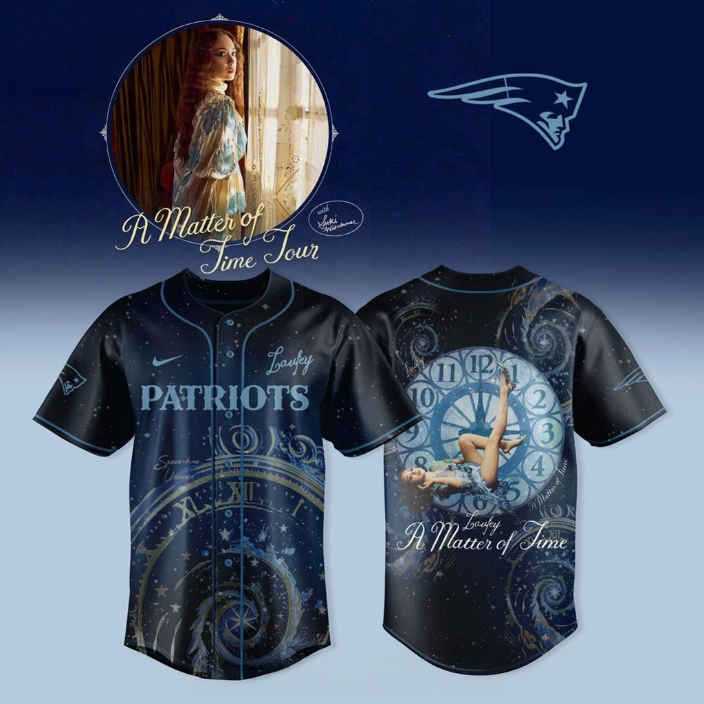New England Patriots X Laufey A Matter Of Time Tour Jersey Patriots Merch Gift For Him-1 New England Patriots X Laufey A Matter Of Time Tour Jersey Patriots Merch Gift For Him-1