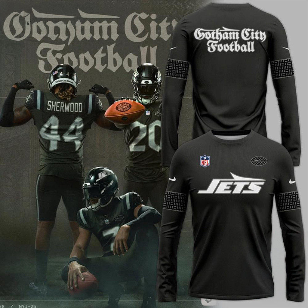 New York Jets Gotham City Football Uniforms 2025 Long Sleeve Shirt Jets Merch Fan Gifts-1 New York Jets Gotham City Football Uniforms 2025 Long Sleeve Shirt Jets Merch Fan Gifts-1