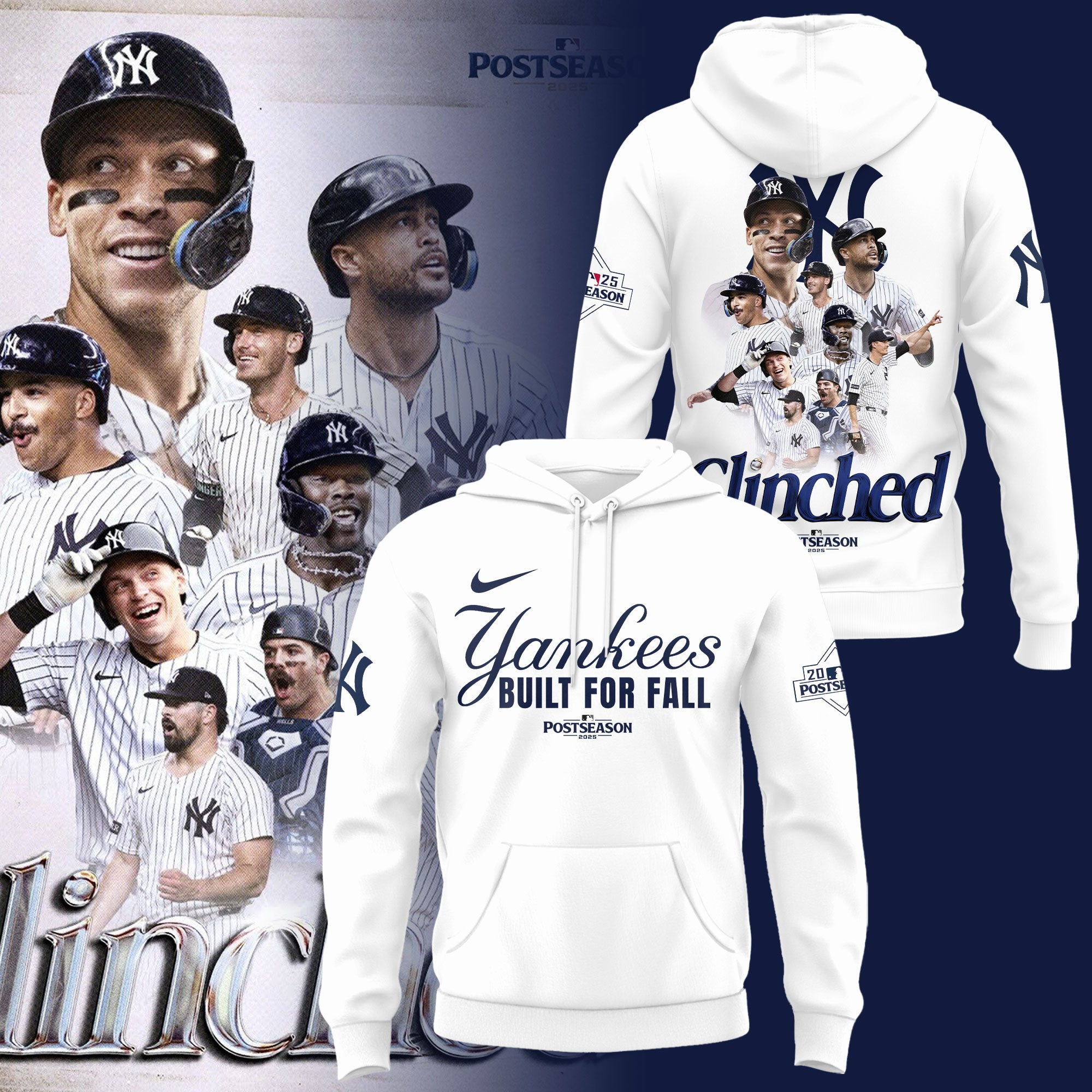 New York Yankees Postseason 2025 Hoodie Built For Fall Yankees Great Gifts For Baseball Lovers-1