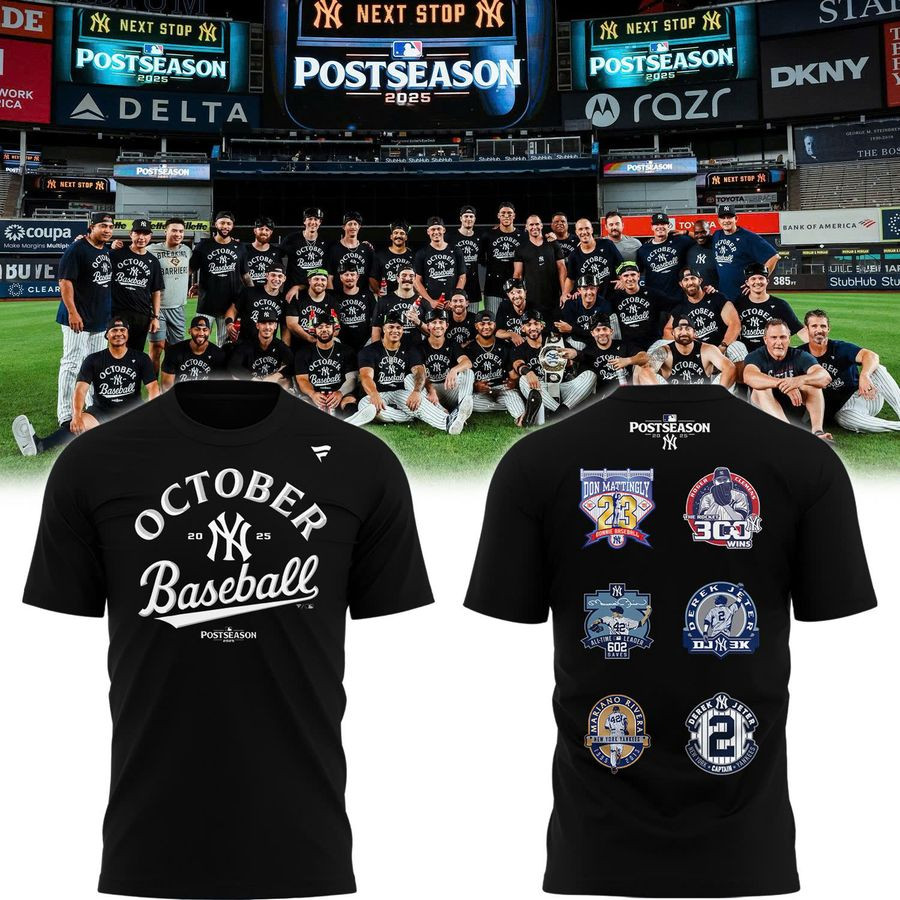New York Yankees Postseason 2025 T-Shirt October 2025 Baseball World's Ranking Fans Clothing-1