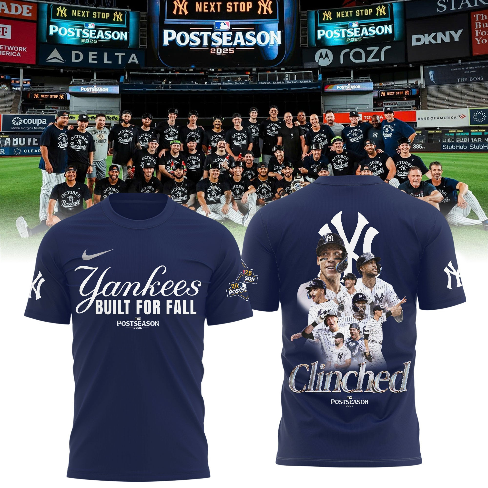 New York Yankees Postseason 2025 T-shirt Built For Fall Baseball Ny Teams Apparel-1 New York Yankees Postseason 2025 T-shirt Built For Fall Baseball Ny Teams Apparel-1