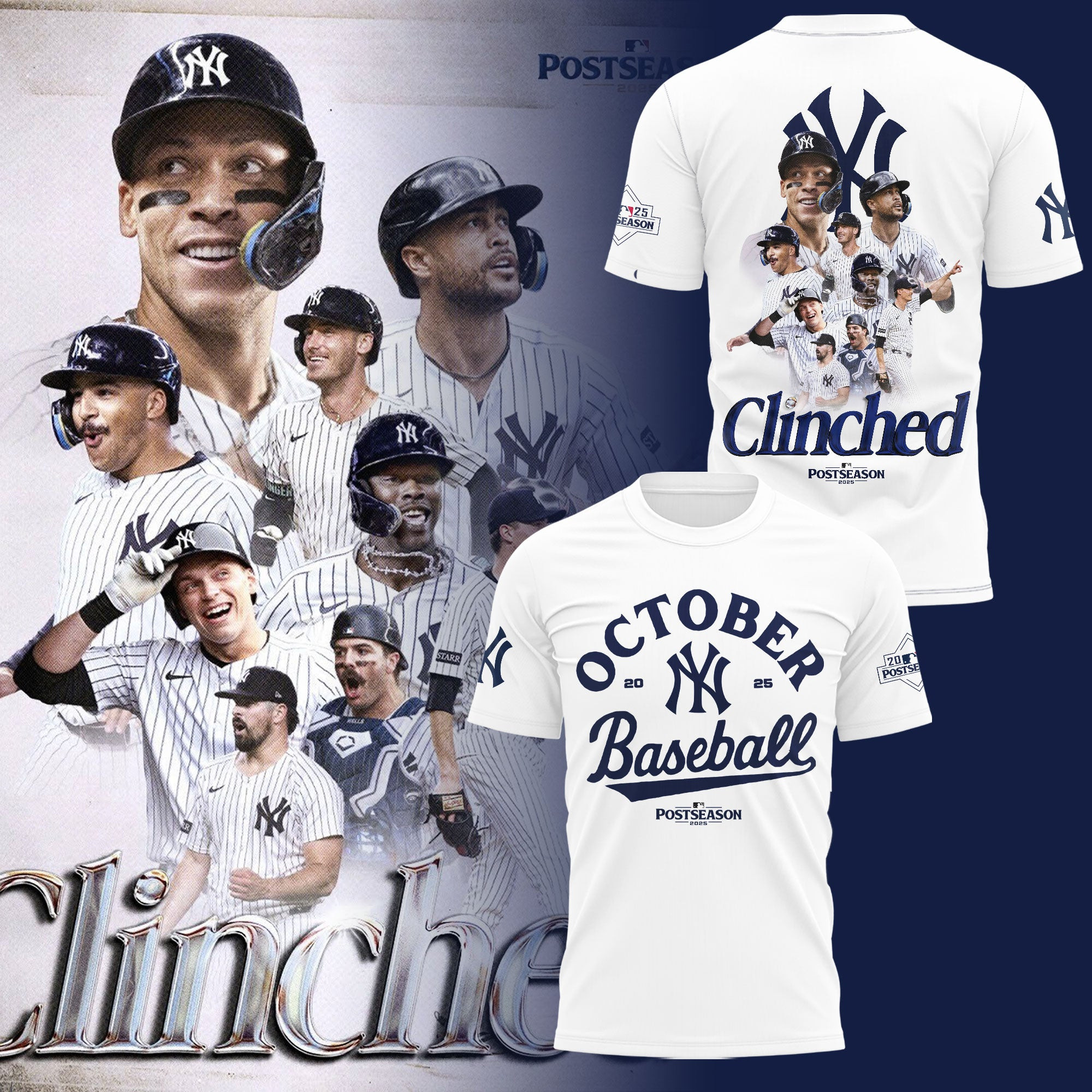 New York Yankees Postseason 2025 T-shirt October 20 25 Baseball Coach Gift Ideas-1