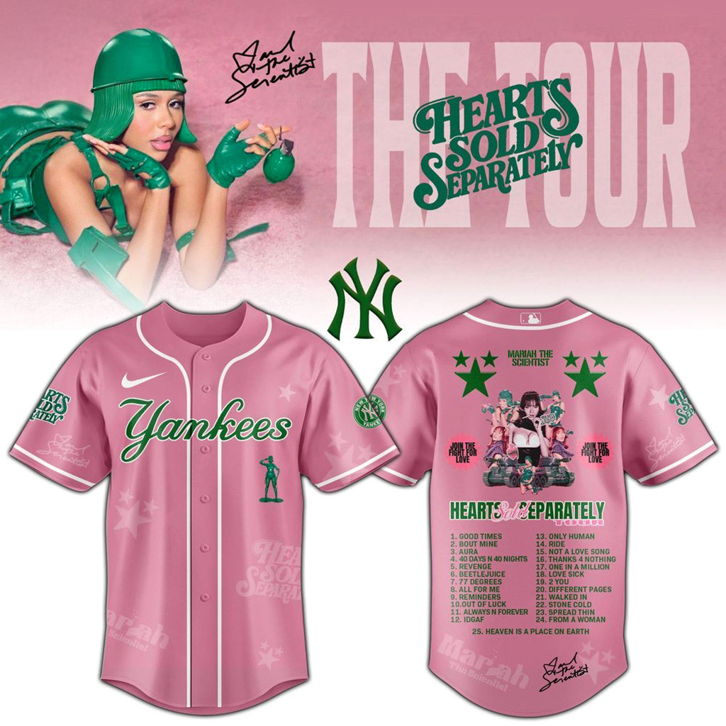 New York Yankees x Mariah The Scientist Hearts Sold Separately Tour Jersey Yankees Merch-1 New York Yankees x Mariah The Scientist Hearts Sold Separately Tour Jersey Yankees Merch-1