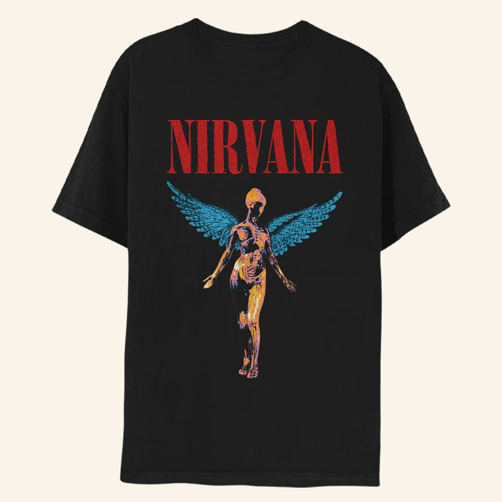 Nirvana Merch In Utero Black T-Shirt Best Christmas Presents For Him-1
