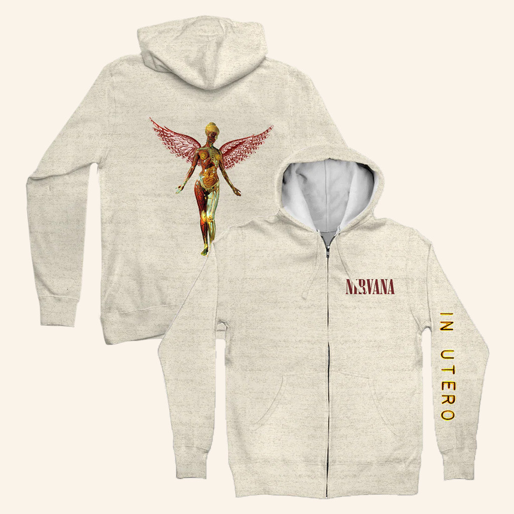 Nirvana Merch In Utero Zip Hoodie Best Christmas Gifts For Boyfriend-1 Nirvana Merch In Utero Zip Hoodie Best Christmas Gifts For Boyfriend-1