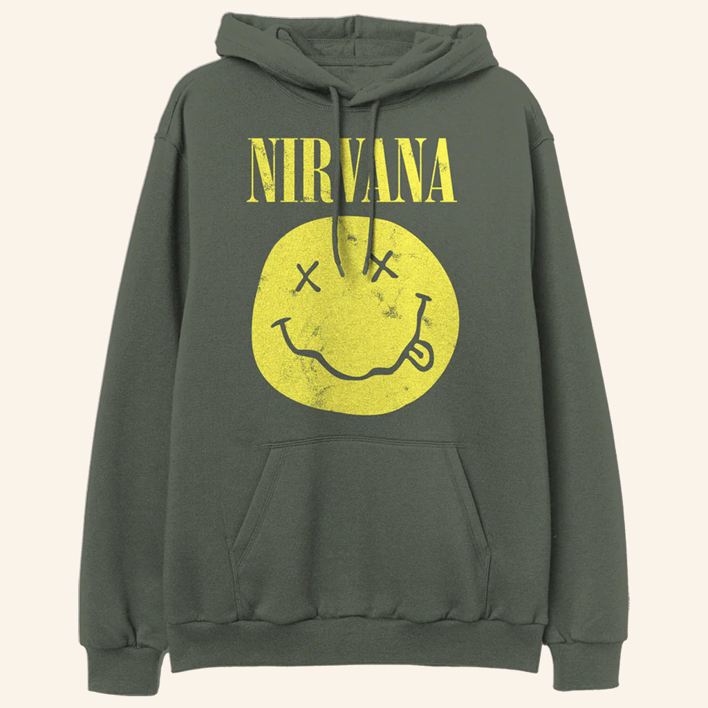 Nirvana Merch Nirvana Smiley Hoodie Christmas Present Ideas For Best Friend-1