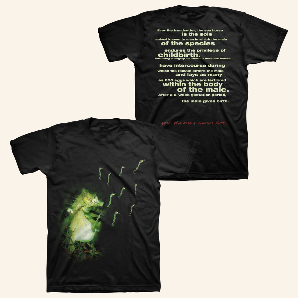 Nirvana Merch Seahorse Black T-Shirt Unique Christmas Gifts For Men-1 Nirvana Merch Seahorse Black T-Shirt Unique Christmas Gifts For Men-1