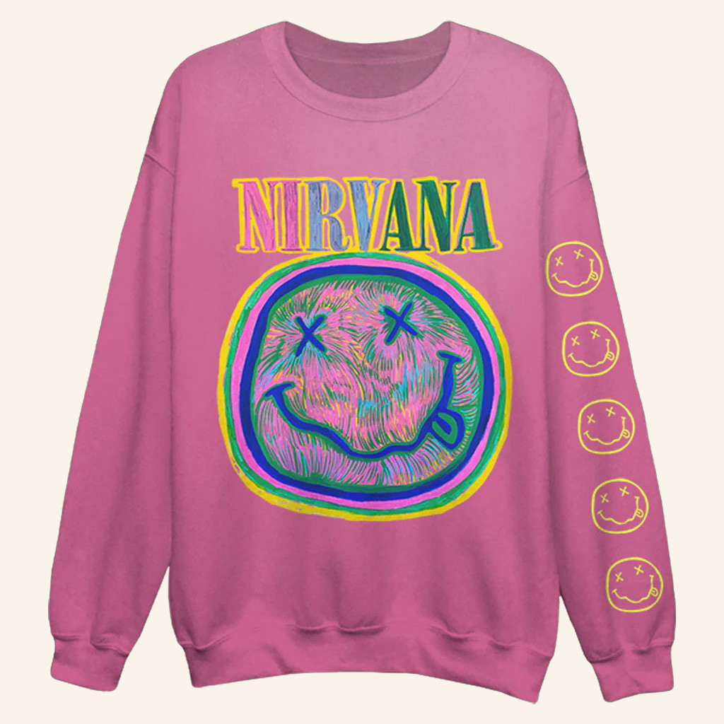 Nirvana Merch Spiral Smiley Sweatshirt Christmas Gift Ideas For Sister-1 Nirvana Merch Spiral Smiley Sweatshirt Christmas Gift Ideas For Sister-1