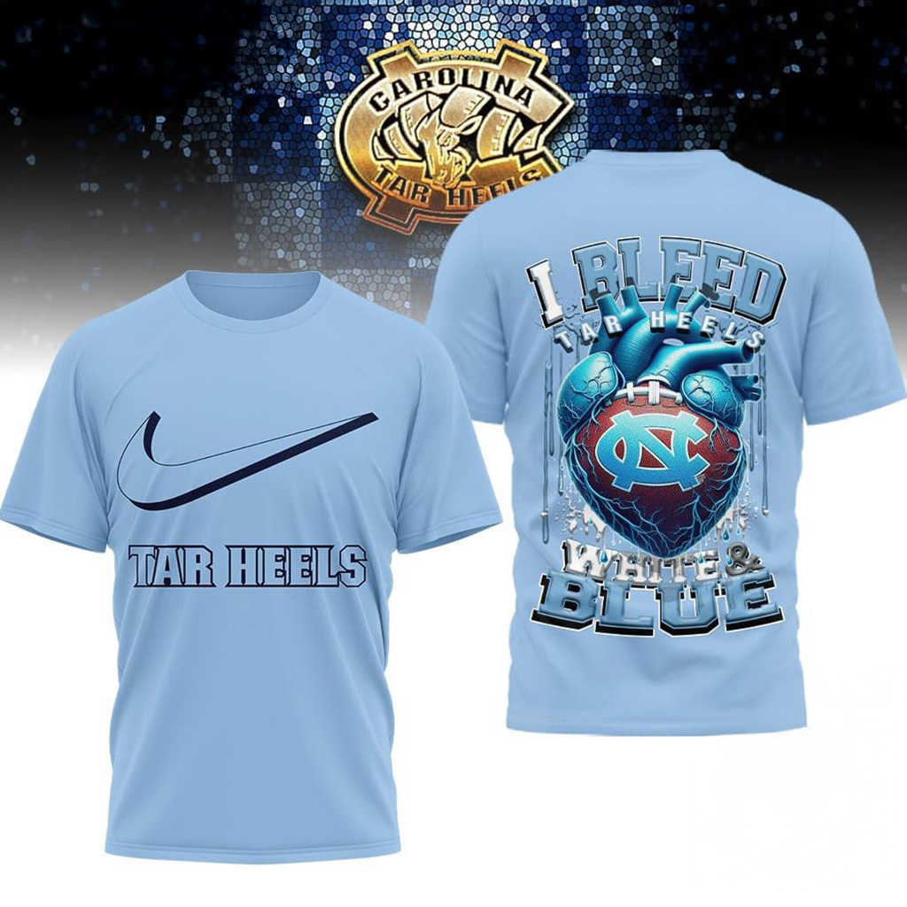 North Carolina Tar Heels 2025 NCAA I Bleed Shirt Fan Merch Football Related Gifts-1